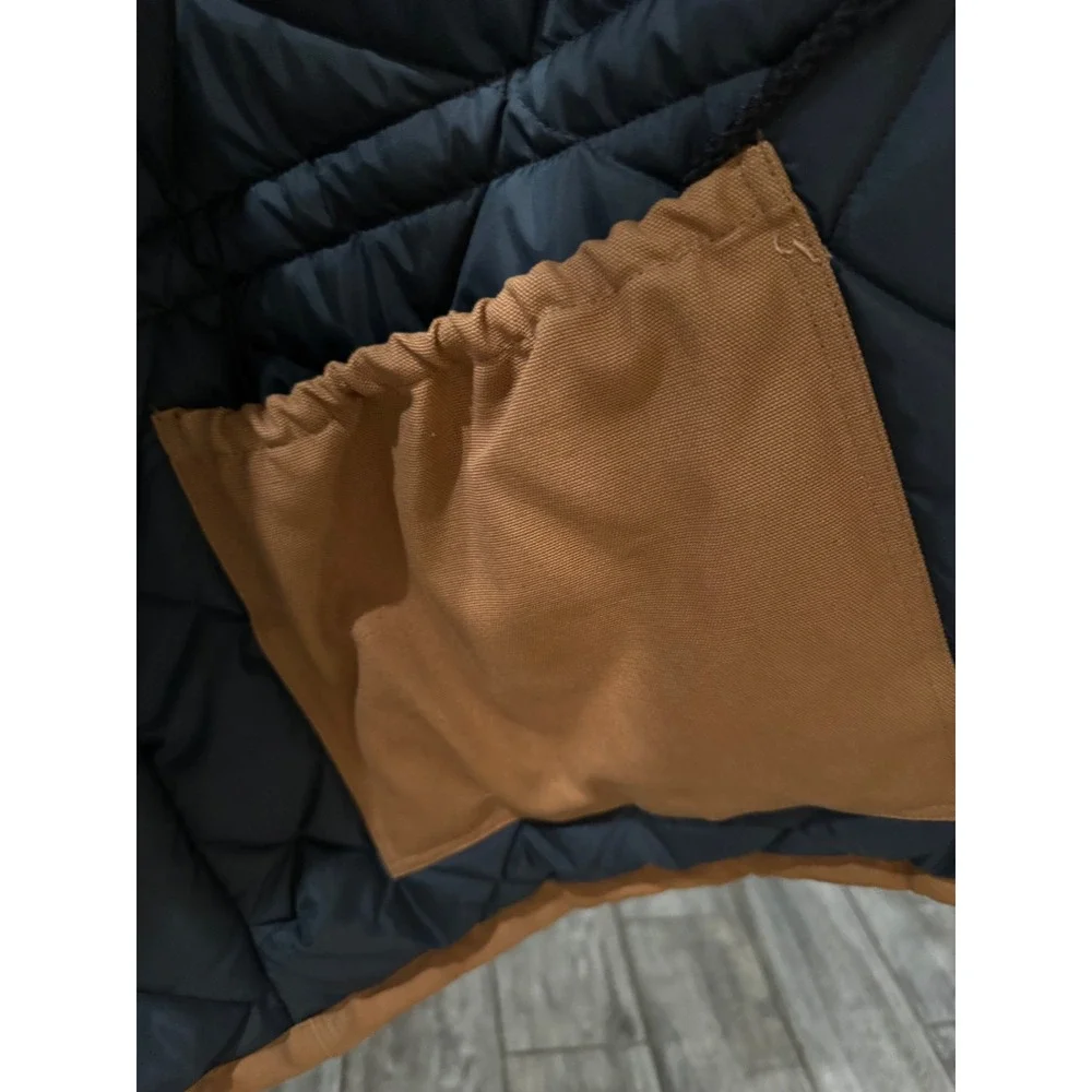 Vintage Carhartt Arctic Quilt Lined Duck Parka Brown Faux Fur Hood Mens XXL NOS